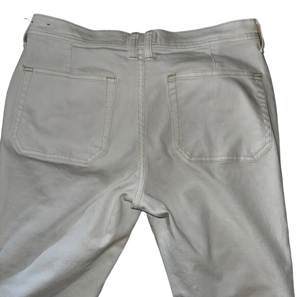 Madewell Slim Mid-RiseBoyfriend Jeans in White with Cream Patches Size 28 - Picture 7 of 11